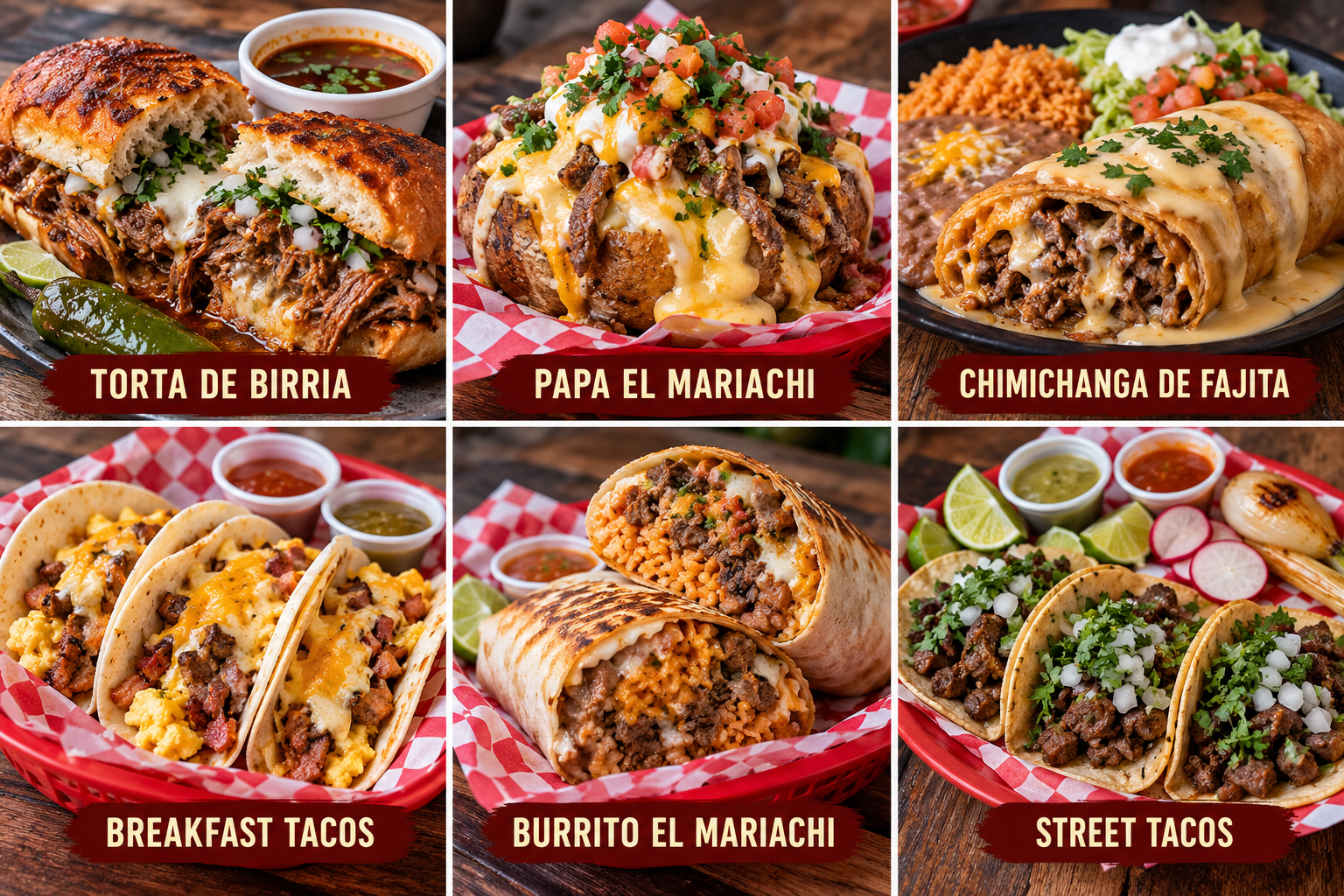 El Mariachi visual food menu